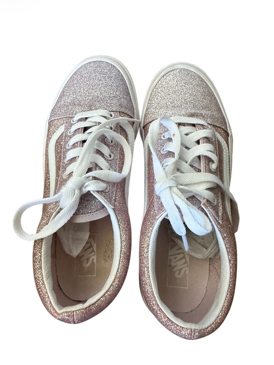 Vans Kids 2 Tone Glitter Old Skool Sneakers - Pink Rose/White-Size 5.5 main image 9